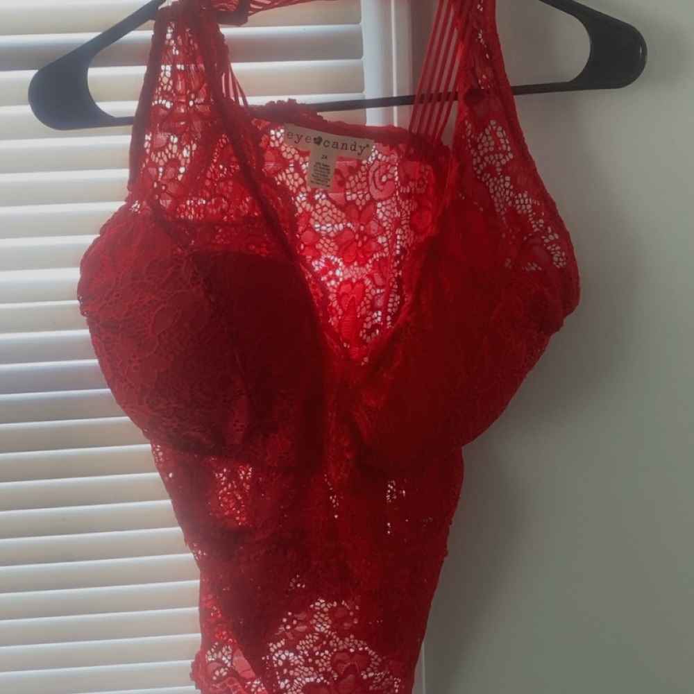 Eye Candy Scarlet Lace Chemise